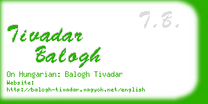 tivadar balogh business card